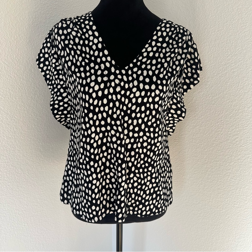 RACHEL Rachel Roy Black‎ and White Polka Dot Blouse